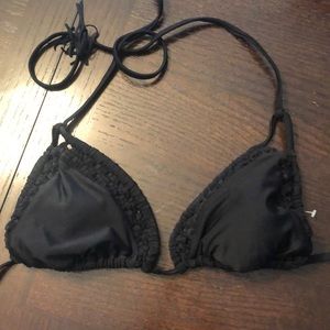 NWT black braided bikini top